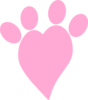 Pink Heart Paw Clip Art