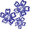 Navy Blue Flowers Clip Art