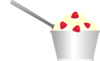 Ice Cream With Strawberries In A Dish With A Spoon Clip Art