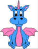 Pink Blue Dragon Clip Art