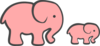 Pink Elephant Mom & Baby Clip Art