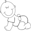 Crawling Baby Boy Outline Clip Art