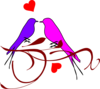 Purple And Pink Birds On A Branch Clip Art