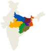 India Map With Pacs States Clip Art