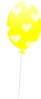 Yellow Balloon With Hearts Clip Art