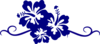 Hibiscus Swirl Border Three Blue Flowers Clip Art