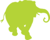 Elephant Silhouette Yellow Green Clip Art