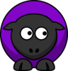 Sheep Looking Right Purple  Clip Art