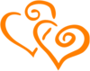 Orange Intertwined Hearts Clip Art