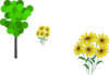 Tree And Daisies Clip Art