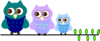 Blue Family Owl Clip Art