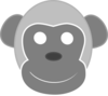 Dan Monkey Grey 100x86 2 Clip Art