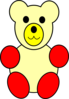 Yellow Counting Bear, Red Paws Clip Art