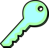 Aqua Green Key Clip Art