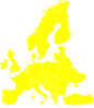 Euro Map Yellow Clip Art