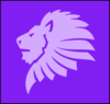 Lion Head Purple 02 Clip Art