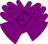 Purple Gloves Envelope Clip Art