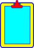 Blue, Yellow, Red Clipboard Clip Art