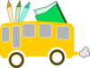 Back To Scool Yellow - Bus  Cole Jaune Clip Art