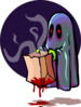 Scary Ghost Trick Or Treating Clip Art