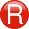 Red R Text Button Clip Art