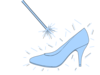 Blue Slipper With Wand Clip Art