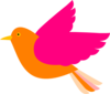 Orange Bird Right Clip Art