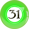 Green Lottery Ball #31 Clip Art