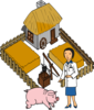 Doctor Pig On A Farm Clip Art