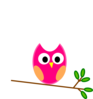 Orange And Pink Owl Clip Art