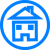 Blue House In Circle  Clip Art