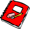 Red Journal With Pencil Clip Art