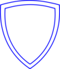 White Shield With Blue Outline Clip Art