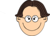 Smiling Brown Haired Boy With Glasses Clip Art