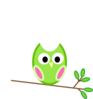 Green And Pink Owl Clip Art