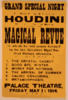 The World Famous Self-liberator, Houdini The Supreme Ruler Of Mystery Will Present A Grand Magical Revue In Which He Will Prove Himself To Be The Greatest Mystifier That History Chronicles Which Will Be Seen For The Third Time On Any Stage. Clip Art