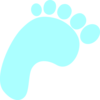Blue Right Foot Angled Clip Art