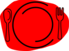 Red Plate Knife Clip Art