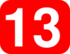 Number 13 Red Background Clip Art