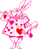 Hot Pink Rabbit Red Hearts Clip Art
