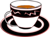Black And Red Cup With Tea Clip Art
