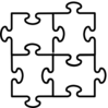 Puzzle Pieces Connected X4 Clip Art