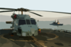 An Sh-60  Sea Hawk  Helicopter Rests On The Fantail Of The Mobile Bay Clip Art