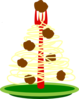 Spaghetti Christmas Tree On A Plate With Meatballs Clip Art