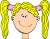 Happy Blonde Girl With Pig Tails Clip Art