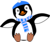 Penguin Wearing Hat And Scarf Clip Art
