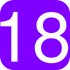 Purple, Rounded, Square With Number 18 Clip Art