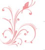 Coral Swirl Floral Clip Art