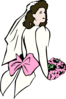 Bride With Pink Flowers Clip Art