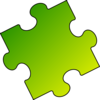 Yellow-green Puzzle Piece - Small Clip Art